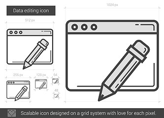 Image showing Data editing line icon.