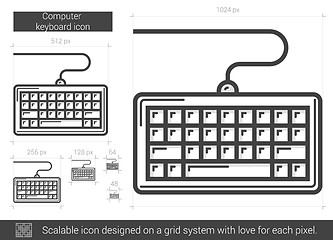 Image showing Computer keyboard line icon.