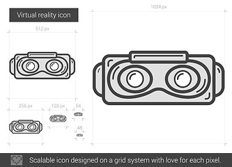 Image showing Virtual reality line icon.