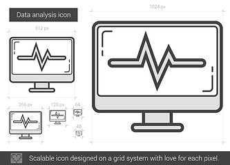 Image showing Data analysis line icon.