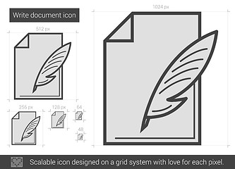 Image showing Write document line icon.