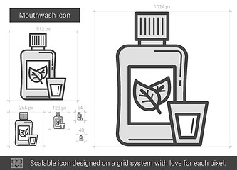 Image showing Mouthwash line icon.