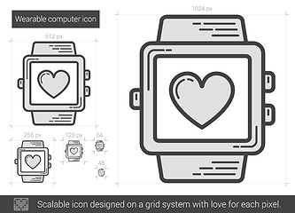 Image showing Wearable computer line icon.