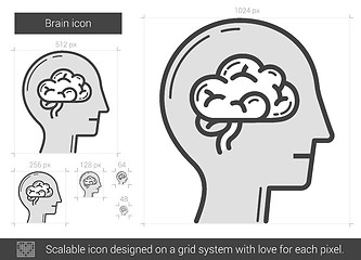 Image showing Brain line icon.