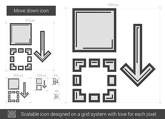 Image showing Move down line icon.