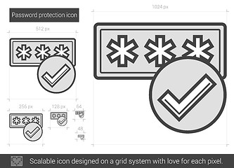 Image showing Password protection line icon.