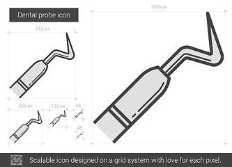 Image showing Dental probe line icon.