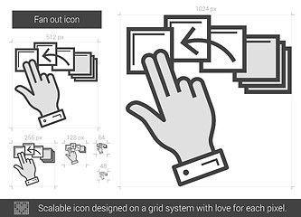 Image showing Fan out line icon.