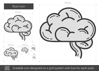 Image showing Brain line icon.