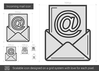 Image showing Incoming mail line icon.