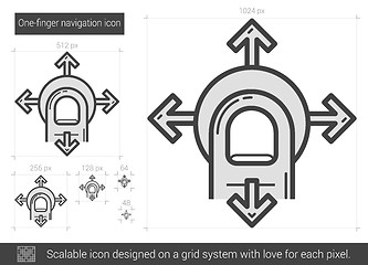 Image showing One-finger navigation line icon.