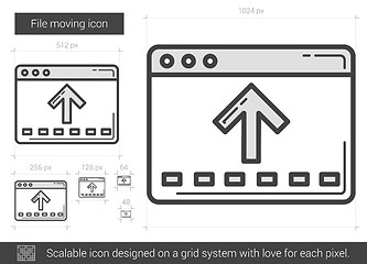 Image showing File moving line icon.