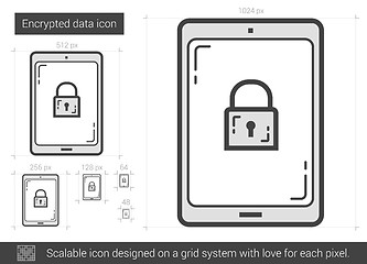 Image showing Encrypted data line icon.