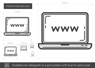 Image showing Home internet line icon.
