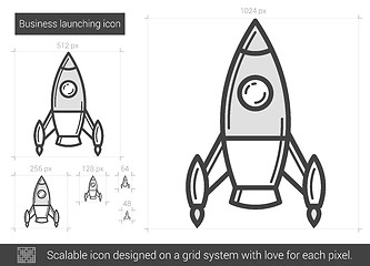 Image showing Business launching line icon.