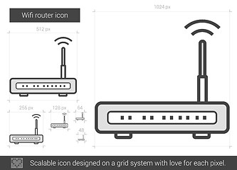 Image showing Wifi router line icon.