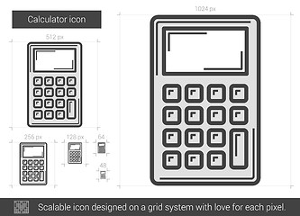 Image showing Calculator line icon.