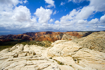 Image showing Looking down the Sandstones in to Snow Canyon - Utah