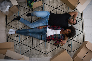 Image showing Top view of attractive young African American couple