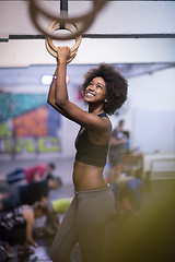 Image showing black woman doing dipping exercise