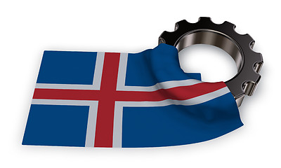 Image showing gear wheel and flag of iceland - 3d rendering