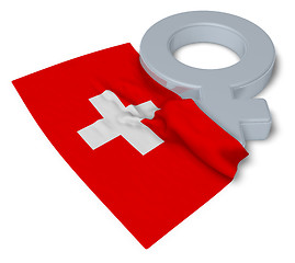 Image showing female symbol and flag of switzerland - 3d rendering