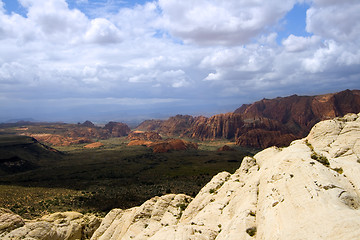 Image showing Looking down the Sandstones in to Snow Canyon - Utah