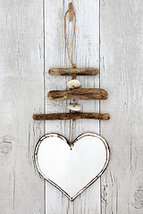 Image showing Rustic Driftwood Heart Mobile