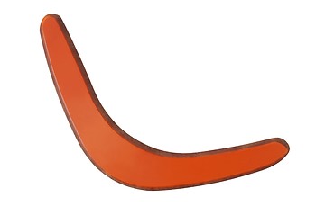 Image showing Wooden boomerang on white