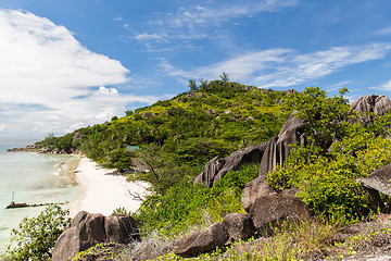 Image showing island beach in indian ocean on seychelles