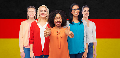 Image showing international german women showing thumbs up