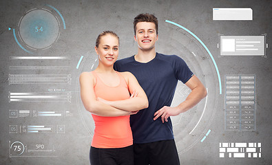 Image showing happy sportive man and woman