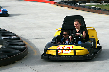 Image showing Brother and Sister on the Go Cart