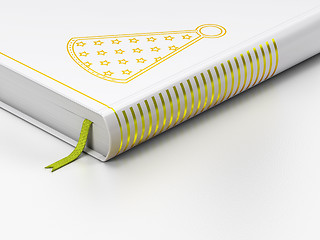 Image showing Holiday concept: closed book, Party Hat on white background