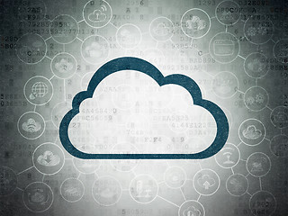 Image showing Cloud computing concept: Cloud on Digital Data Paper background