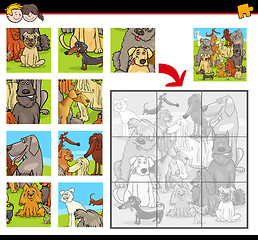 Image showing jigsaw puzzle game with dogs