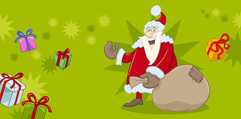 Image showing xmas greeting card with santa