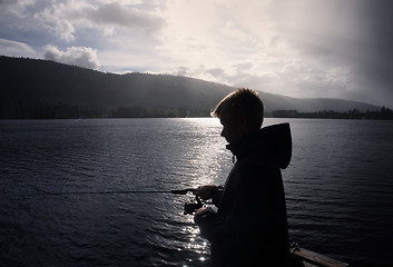 Image showing  Boy Fishing a summer day