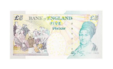 Image showing Pound currency background - 5 Pounds