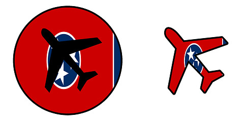 Image showing Nation flag - Airplane isolated - Tennessee