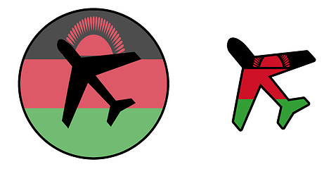 Image showing Nation flag - Airplane isolated - Malawi