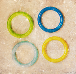 Image showing Toy, color plastic rings isolated