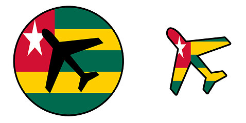 Image showing Nation flag - Airplane isolated - Togo
