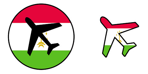 Image showing Nation flag - Airplane isolated - Tajikistan