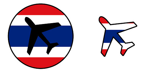 Image showing Nation flag - Airplane isolated - Thailand