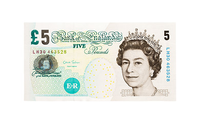 Image showing Pound currency background - 5 Pounds