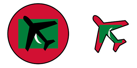 Image showing Nation flag - Airplane isolated - Maldives