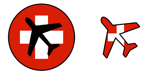 Image showing Nation flag - Airplane isolated - Switzerland