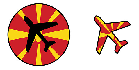 Image showing Nation flag - Airplane isolated - Macedonia