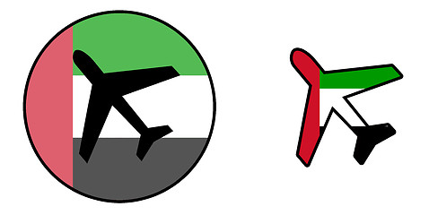 Image showing Nation flag - Airplane isolated - United Arab Emirates